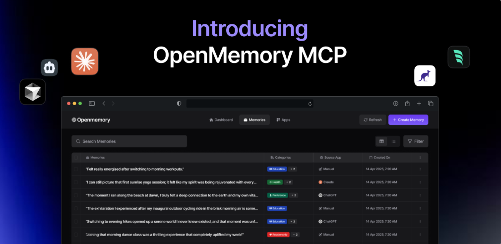 OpenMemory 仪表板记忆管理